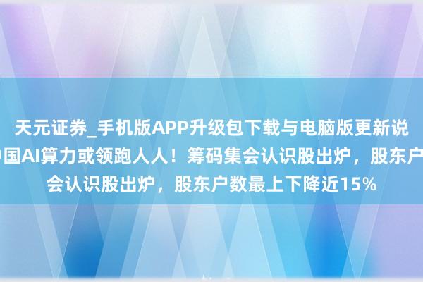 天元证券_手机版APP升级包下载与电脑版更新说明 马斯克力捧，中国AI算力或领跑人人！筹码集会认识股出炉，股东户数最上下降近15%